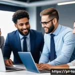Home 20 통번역사 번역 프로젝트 관리 - A diverse multilingual professional team collaborating efficiently in a modern office environment, f...