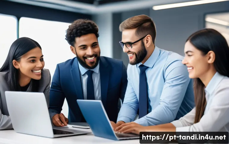 통번역사 번역 프로젝트 관리 - A diverse multilingual professional team collaborating efficiently in a modern office environment, f...